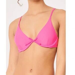 NWT Hollister apex underwire pink bikini top‎ with bow Size XL